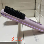 2 In 1 Straight Hair Comb Wireless Hair Straightener Brush Hair Fast Heating Portable Hot Curler USB Charging